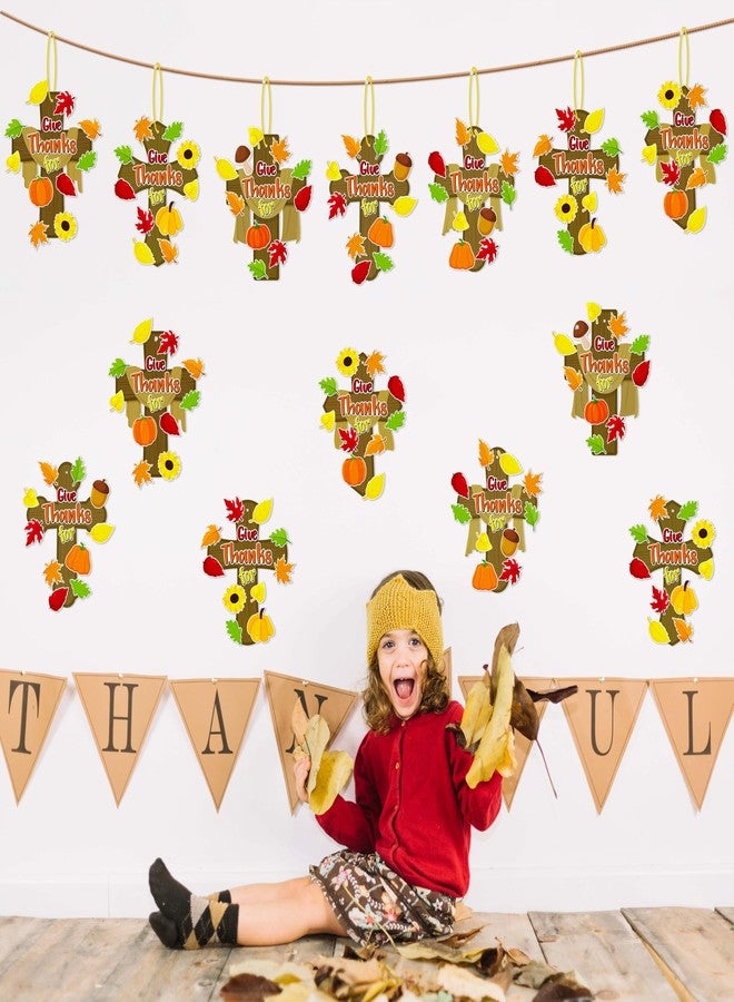 80UncleKimby 40Sets Thanksgiving Crafts for Kids Christian Fall Cross Hanging Decorations Religious Classroom Sunday Activity Autumn Church Party Gifts - Image 4